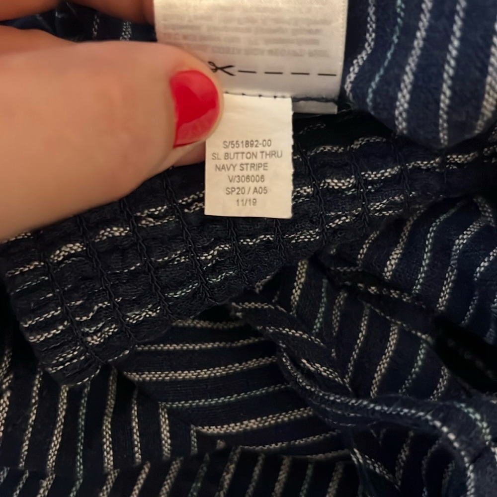 Old Navy Blue Striped Jumpsuit with Pockets - Picture 4 of 10